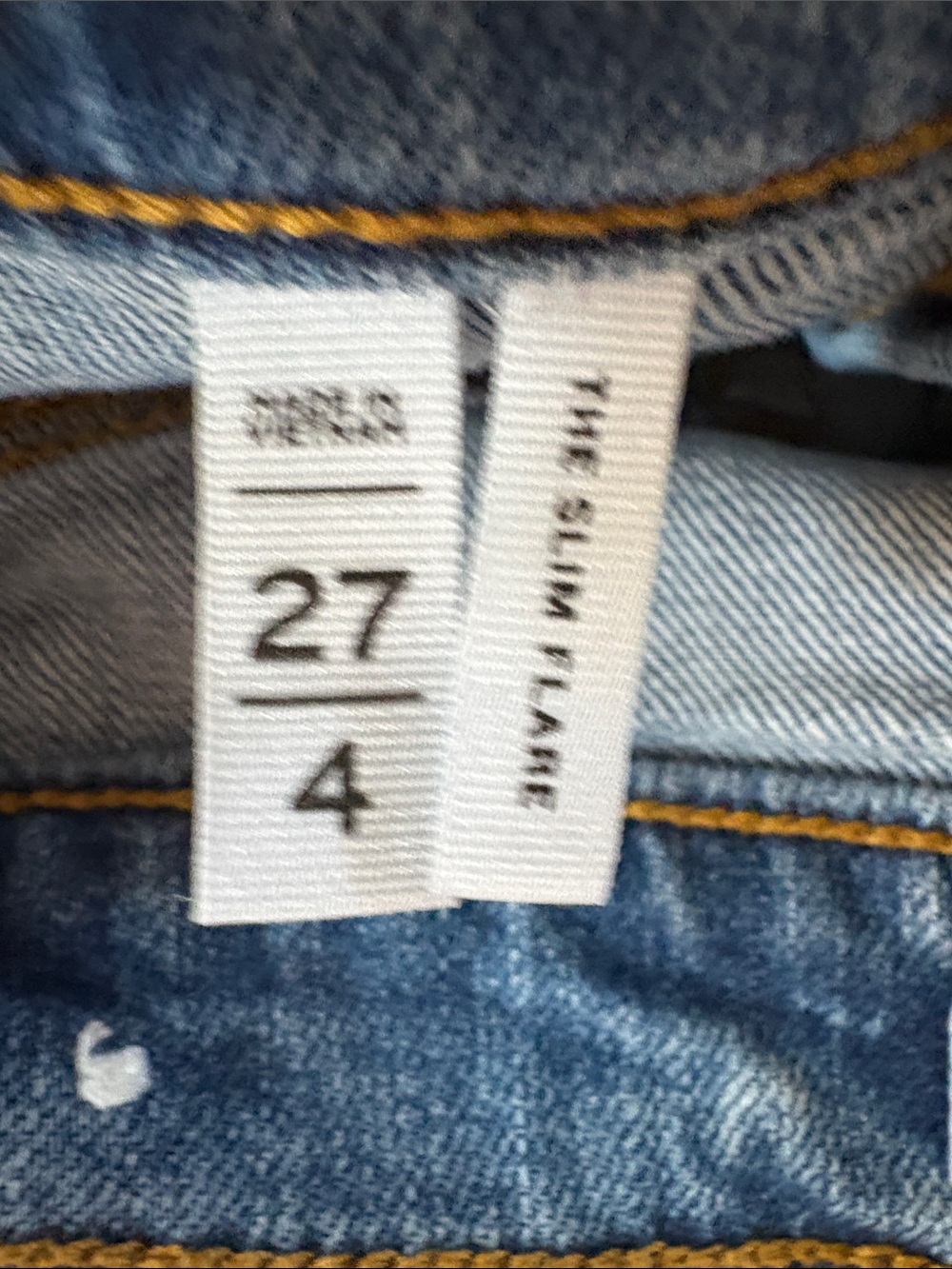 LOFT Medium Blue High-Rise Flare Jeans with Center Front Seams - Picture 3 of 7